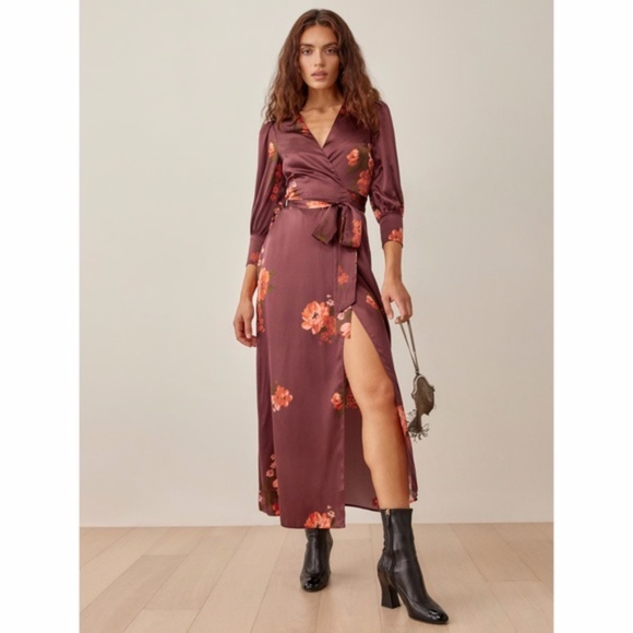 NEW Reformation Merrick Silk Dress Azusa Medium - Picture 14 of 17